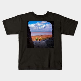 Kayaks on the Beach Kids T-Shirt